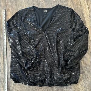 Black Sparkly I.N.C top for a night out! Size OX